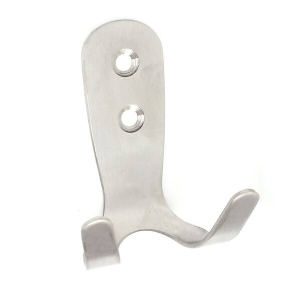6 PCS Double Prong Robe Hooks Dual Coat Hooks Door Wall Hooks with 16 PCS Screws Chrome Wall Mounted Hooks for Hanging Hat Clothes Towel Metal Retro Cloth Hanger Silver for Bedroom Bathroom Kitchen