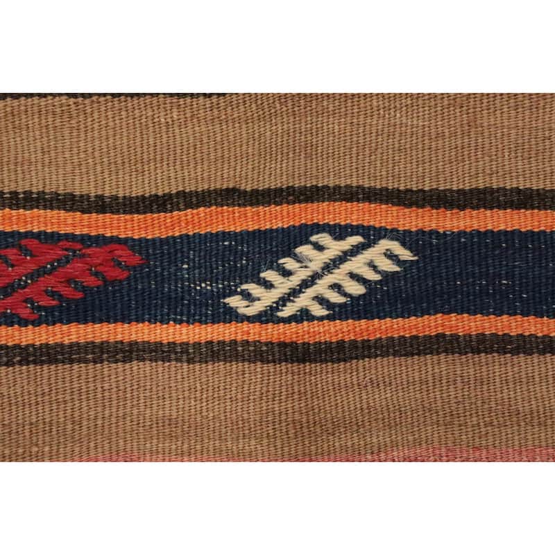 Hand Woven Oriental 100% Wool Carpet Southwestern Tribal Multi-Colored Kilim Area Rug - 8' 4'' X 4' 9''