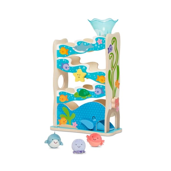 slide 2 of 7, Melissa & Doug Rollables Wooden Ocean Slide Infant and Toddler Toy, 5 Pieces