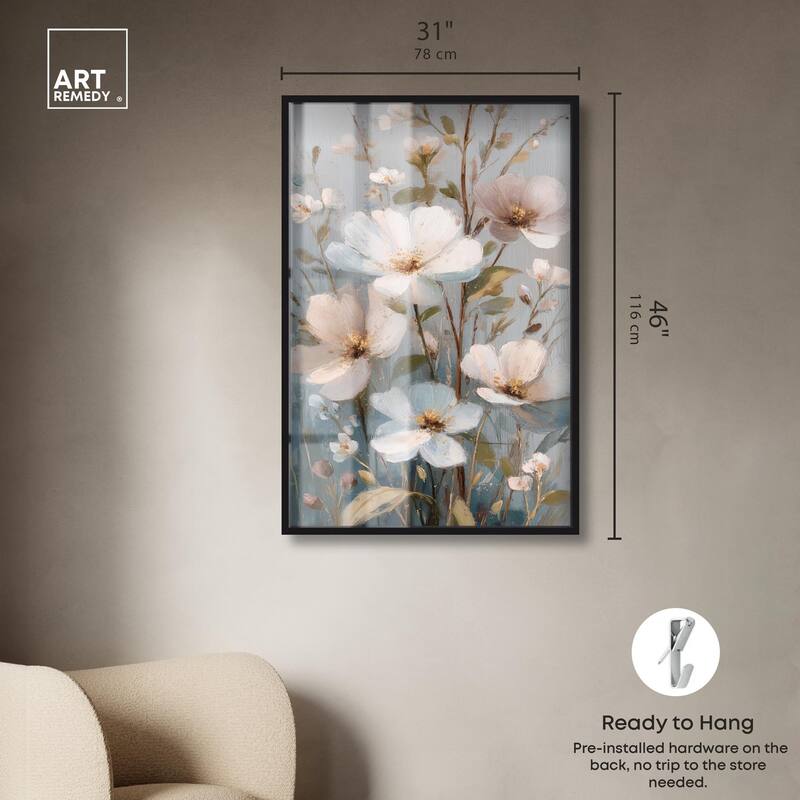 Vintage White Meadow Shadowbox by Art Remedy