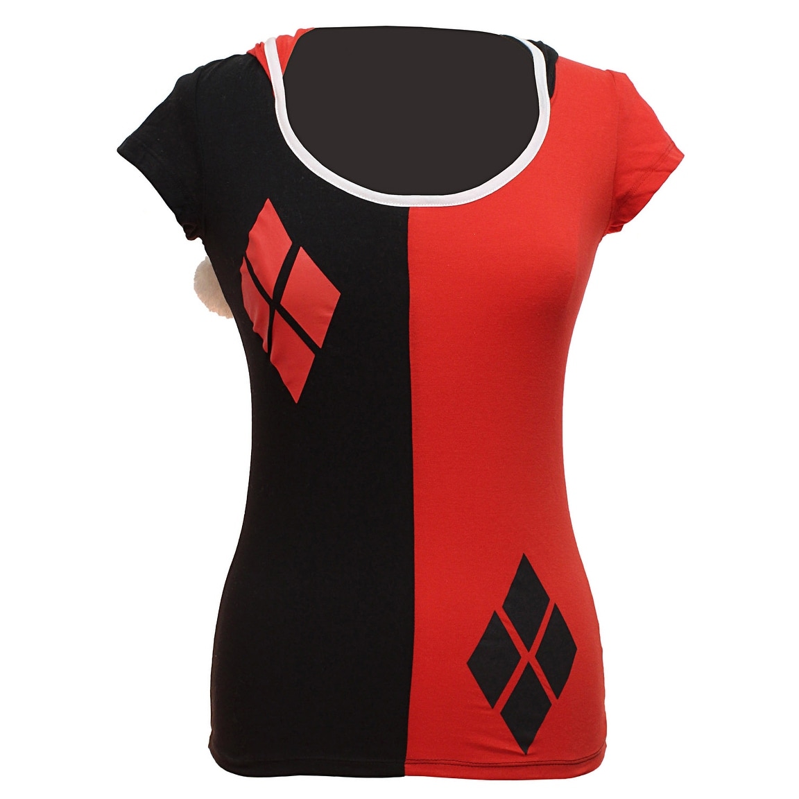 Shop Dc Harley Quinn Costume Juniors Hooded T Shirt Overstock 22989615