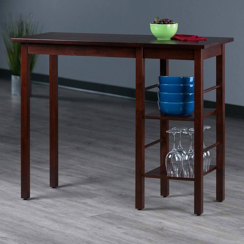 Breakfast Table with Shelves - Modern African Decor Accent Table - Entryway Console Table