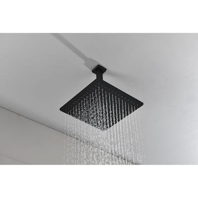 16 Inch Square Rain Shower Head Matte Black 304 Stainless Steel Showerhead