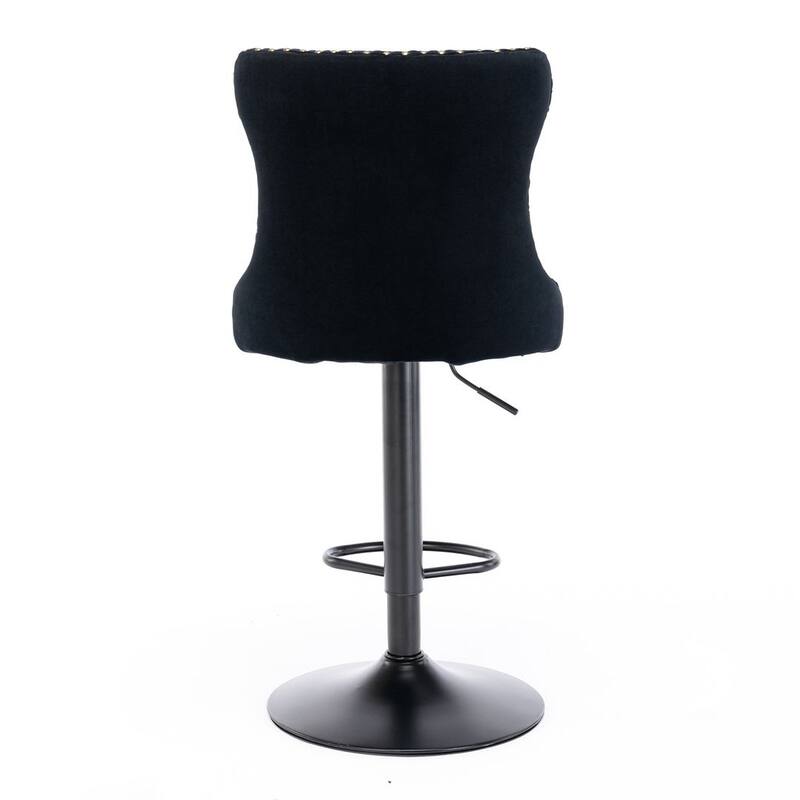 Bar stools with Backs Luxurious Velvet Swivel - Adjustable Height, Set of 2