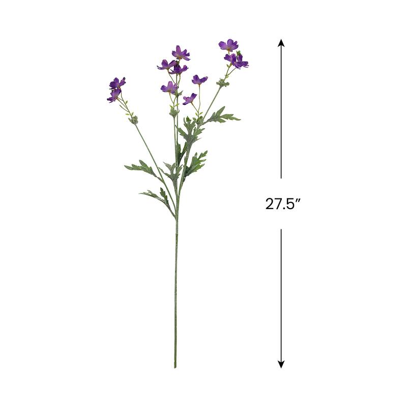 Baby Cosmos Artificial Silk Floral Spray - 27.5" - Purple