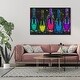 preview thumbnail 44 of 64, Luminous Party Champagne, Colorful Party Bubbles Modern Black Canvas Wall Art Print for Dining Room