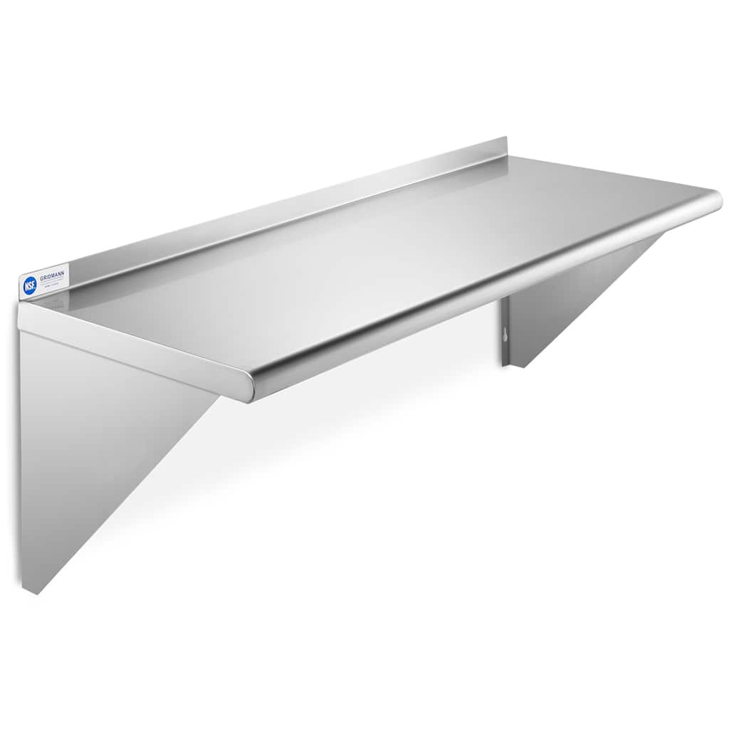 48 x 18in NSF Stainless Steel WallMount Shelf - 18" x 48"