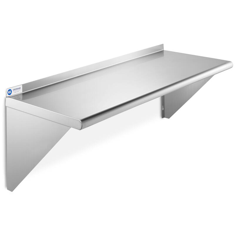 48 x 18in NSF Stainless Steel WallMount Shelf - 18" x 48" - 18" x 48"