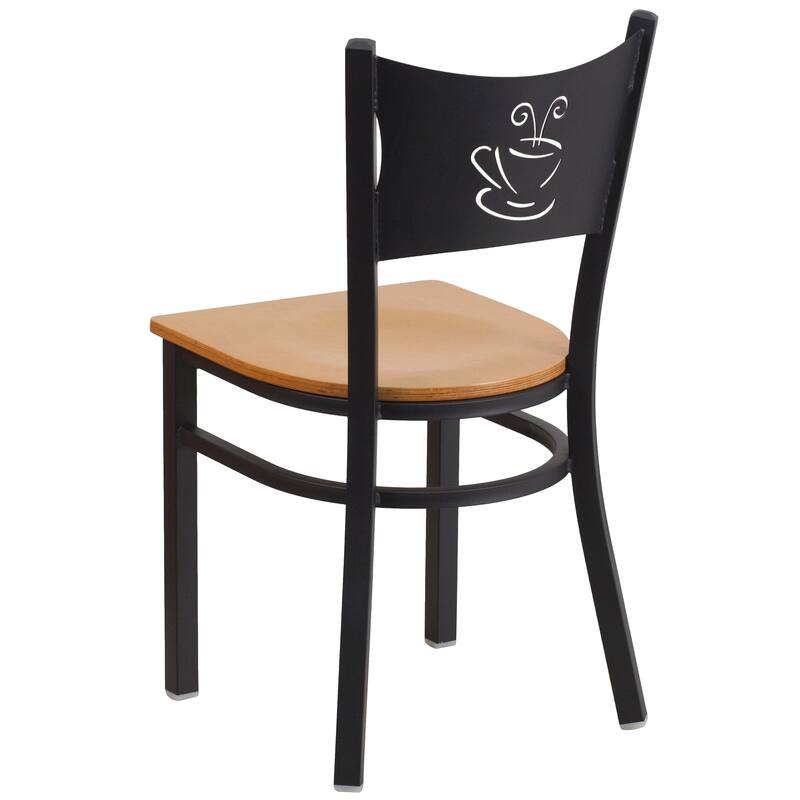 2 Pack Coffee Back Metal Restaurant Chair - 17.25"W x 20"D x 33.25"H