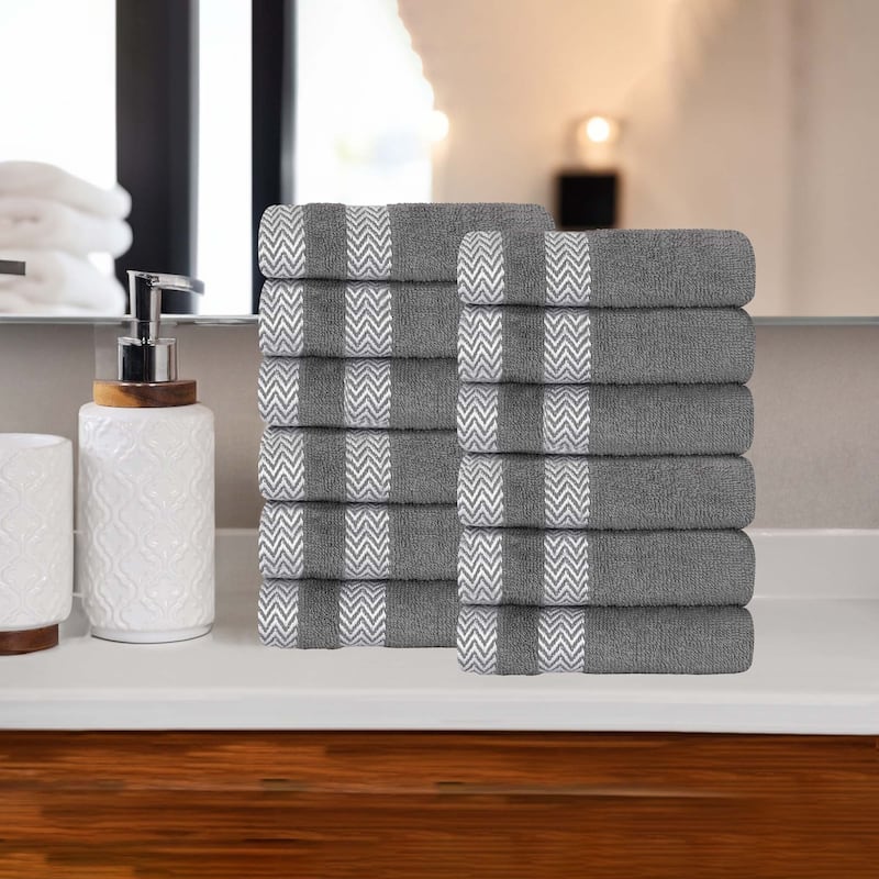 Superior Hays Cotton Medium Weight Face Towel Washcloth Set of 12