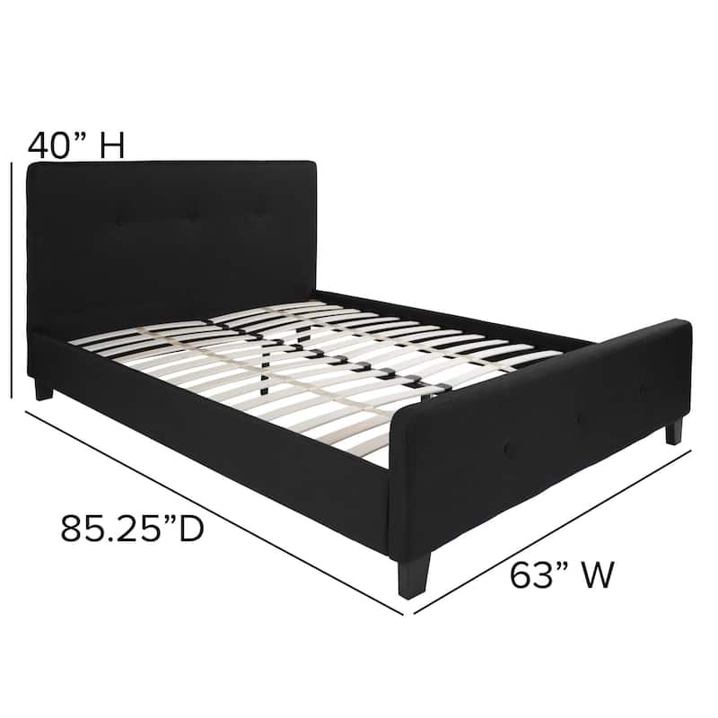 Tufted Platform Bed with 10 Inch Pocket Spring Mattress
