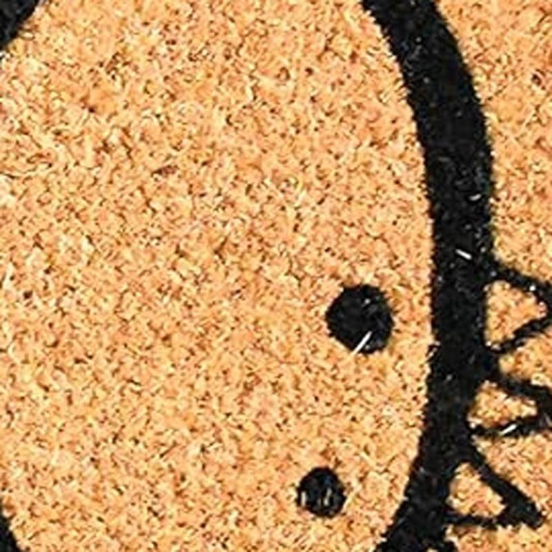 HomeRoots 17" X 29" Natural And Black Halloween Hello Outdoor Coir Door Mat - 17.00' X '29.00