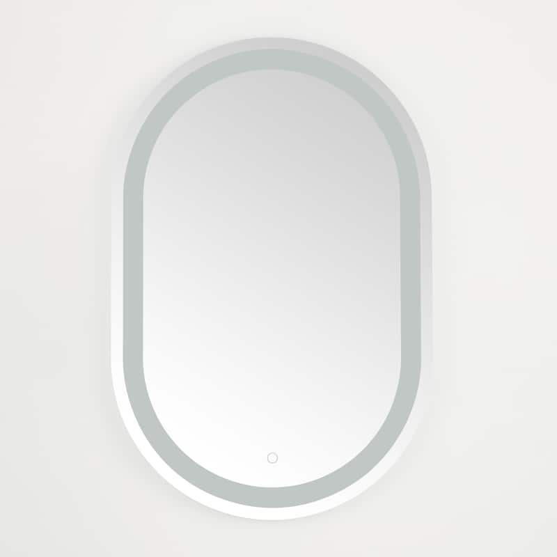 SAFAVIEH Home Crosby 24" LED Vanity Mirror - Silver / White - Silver / White