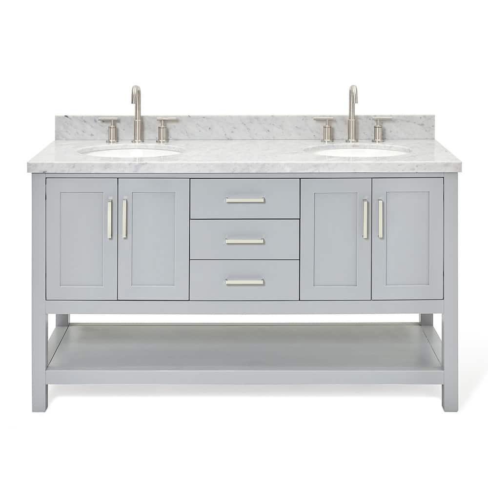 Ariel S061DCWOVO Magnolia 60" Free Standing Single Basin Vanity Set