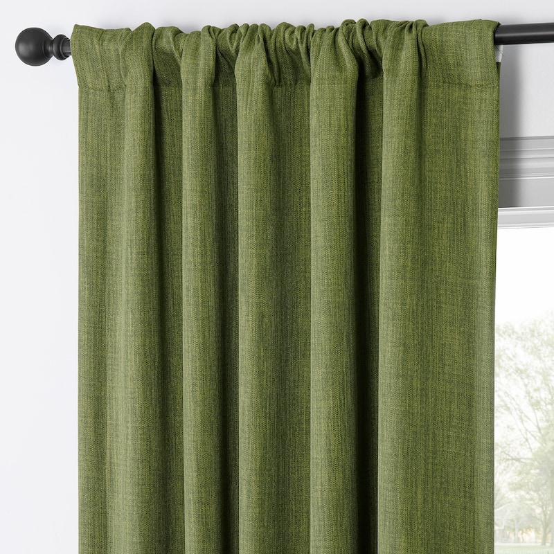 Exclusive Fabrics Faux Linen Room Darkening Curtain (1 Panel)