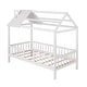 preview thumbnail 31 of 32, Twin Size House Bed, Wood Platform Bed Frame with Fence, Montessori Bed with Wood Slats Support for Kids Teens Girls Boys
