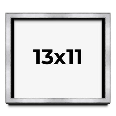 13x11 Shadow Box Frame Silver | 1.375 Inches Deep Real Wood