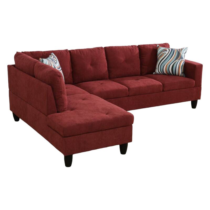 KISRAIS 97" Wide 2-Piece Upholstered Sectional Sofa Set for Small Space