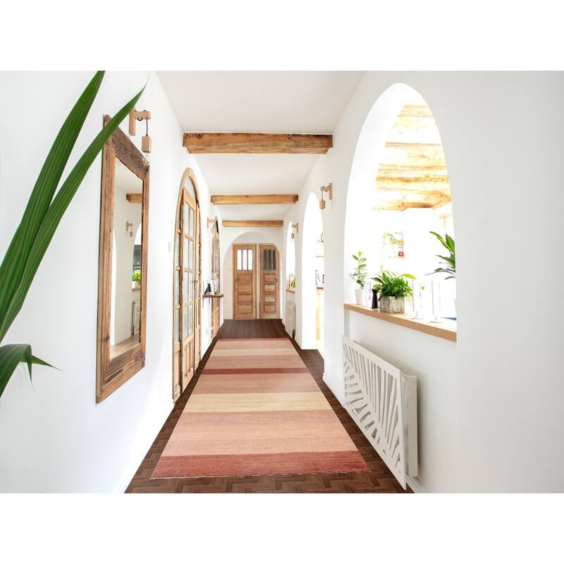 Contemporary Gabbeh Kashkoli Oriental Wool Runner Rug Handmade Carpet - 3'2" x 15'11"