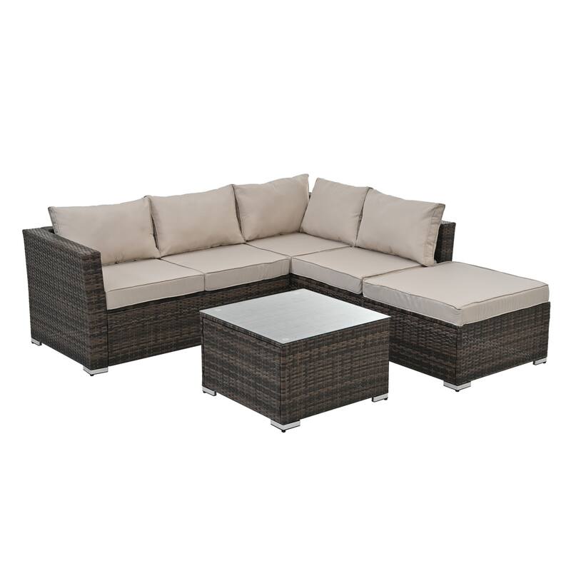Outdoor Wicker Weaving Conversation Combo Set of 4