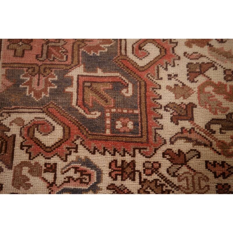 Geometric Heriz Persian Vintage Area Rug Handmade Oriental Wool Carpet - 8'4"x 11'0"