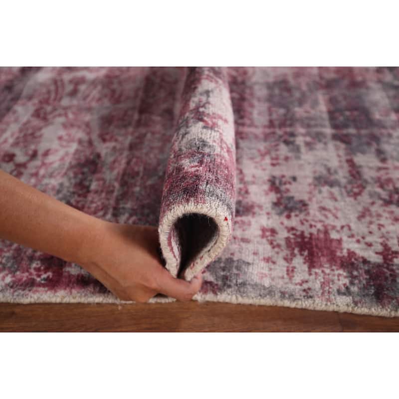 All-Over Modern Abstract Indian Area Rug Handmade Wool Carpet - 7'11"x 9'10"