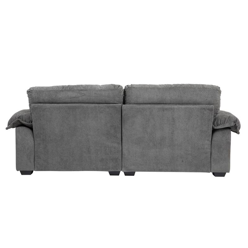 Small Sofa Loveseat Deep Seat Sofa Couch with 2 Throw Pillows, 2-Seater Settee with Pillow Top Armrests