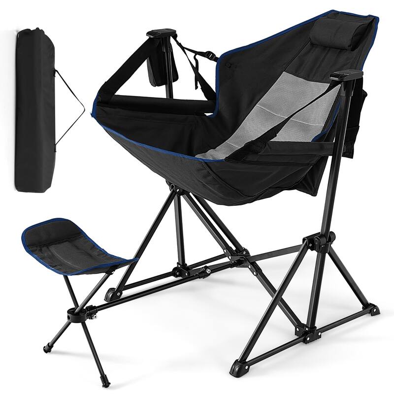 Outdoor Rocker Camping Chair Rocking Chair with Removable Footrest