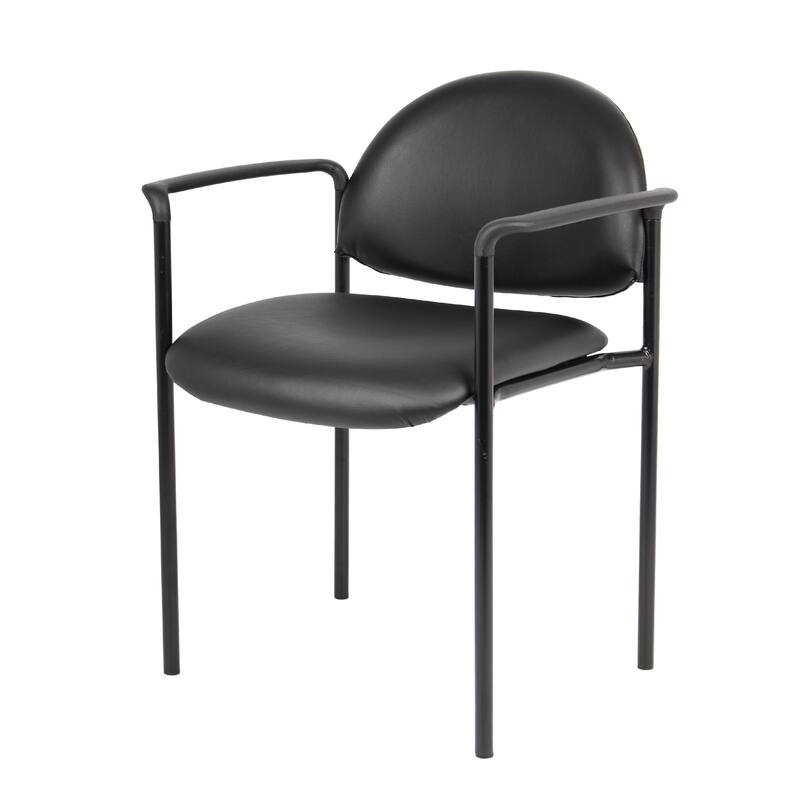 Wade Diamond Stackable Chair, Molded Cap, Waterfall Seat, Black Vinyl