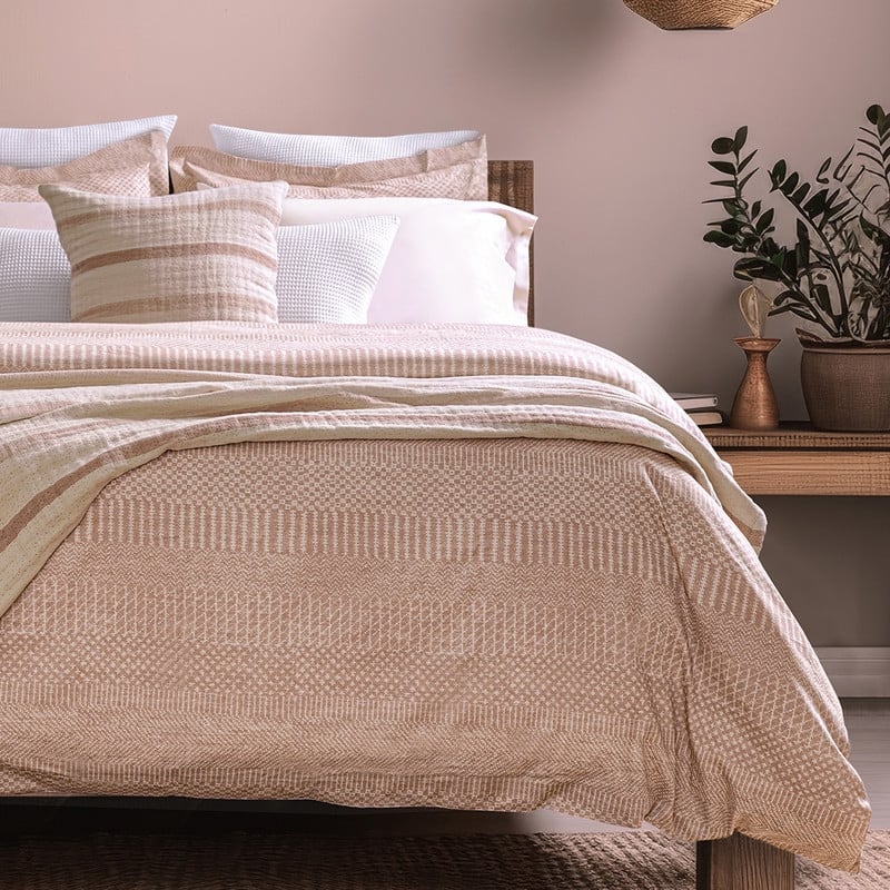 Farm to Home Terrain Cotton Duvet Cover Set Rug Print, 3-Piece Set - Full - Queen - Canyon