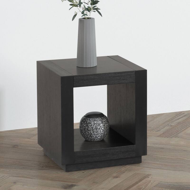 Furniture of America Gryel Modern 20-inch 1-Shelf End Table - Black