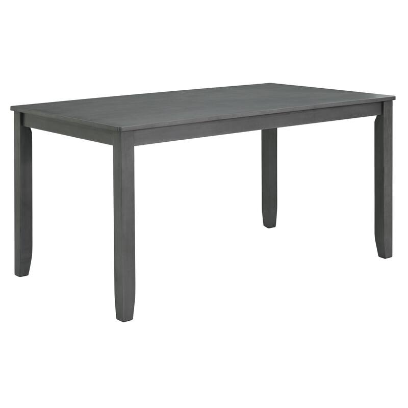 6-Piece Gray Kitchen Set with Upholstered Chairs and Padded Bench