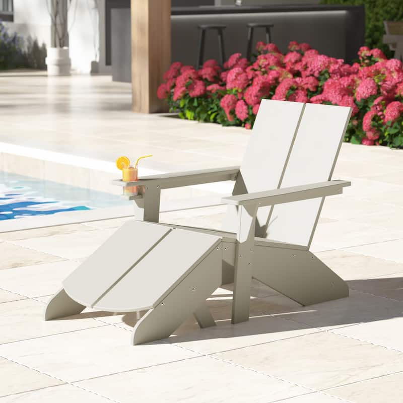 Coastin Modern Poly Adirondack Chair With Ottoman