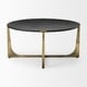 preview thumbnail 3 of 16, Atticus Black Wood and Antiqued Gold Metal Coffee Table