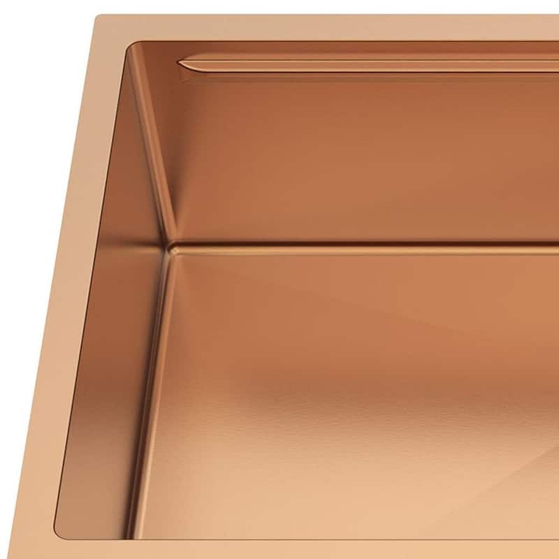 HomeRoots 9" X 30" Gold Stainless Steel Undermount Kitchen Sink - 30.00 in. x 9.00 in. x 18.00 in.