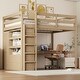 preview thumbnail 19 of 32, Full Pine Loft Bed with Wardrobe, Desk & Storage