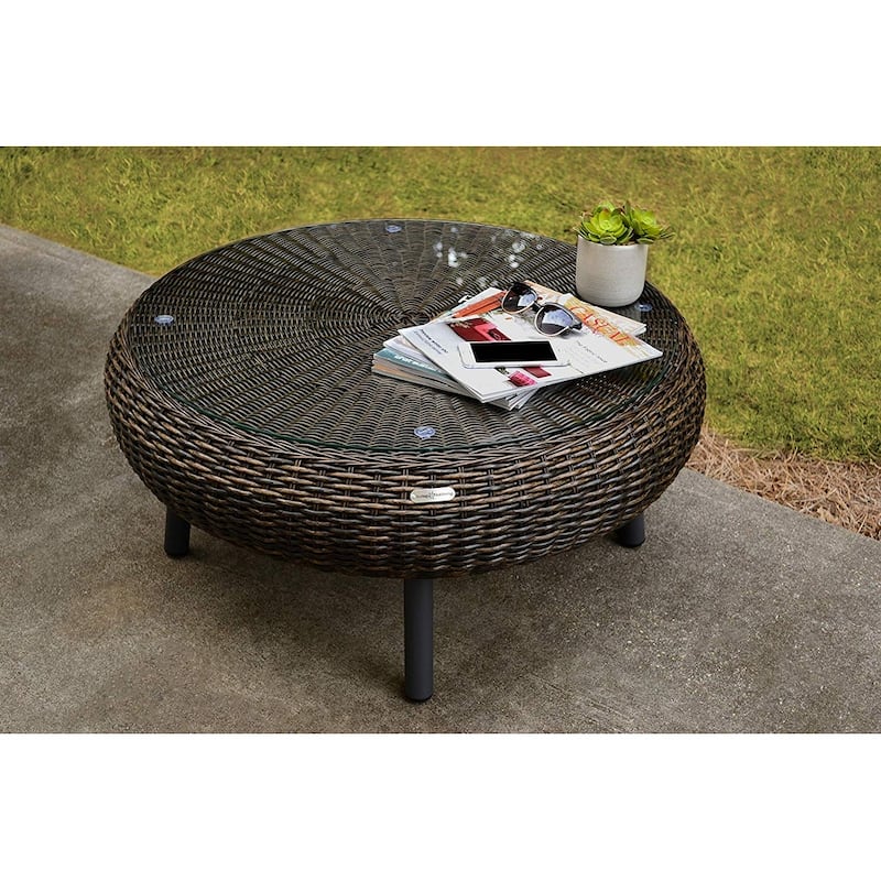Tortuga Round Outdoor Wicker Coffee Table