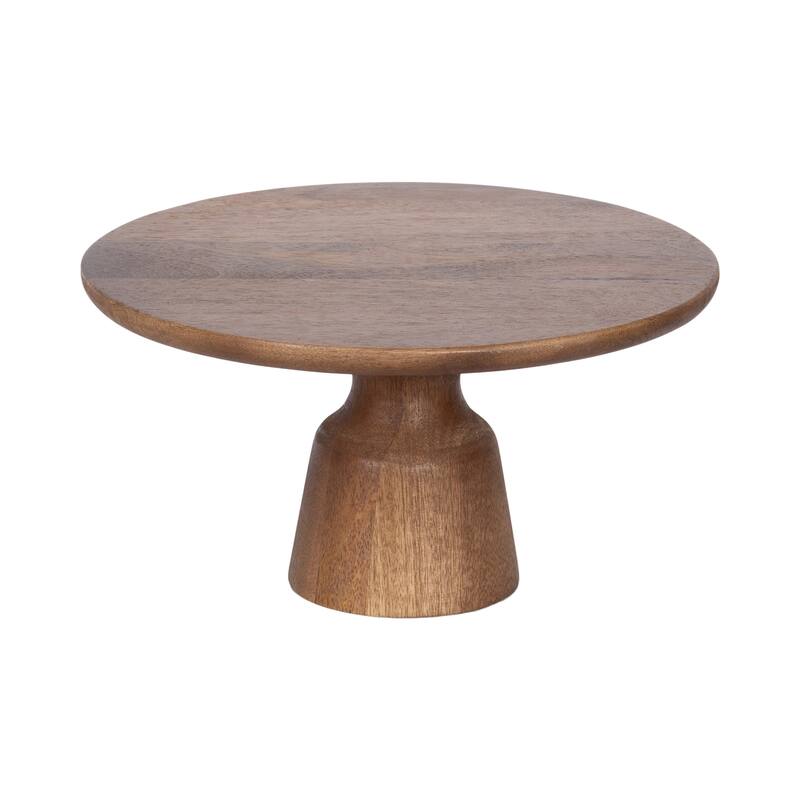 Kate and Laurel Anjana Round Cake Stand - 11x11x6 - Walnut Brown