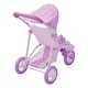 preview thumbnail 9 of 7, Olivia's Little World - Baby Doll Jogging Stroller - Purple / Stars - 21" L x 13" W x 21.26" H