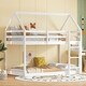 preview thumbnail 2 of 9, Twin over Twin Size Rubber Wood Floor Bunk Bed with ladder and Guardrails