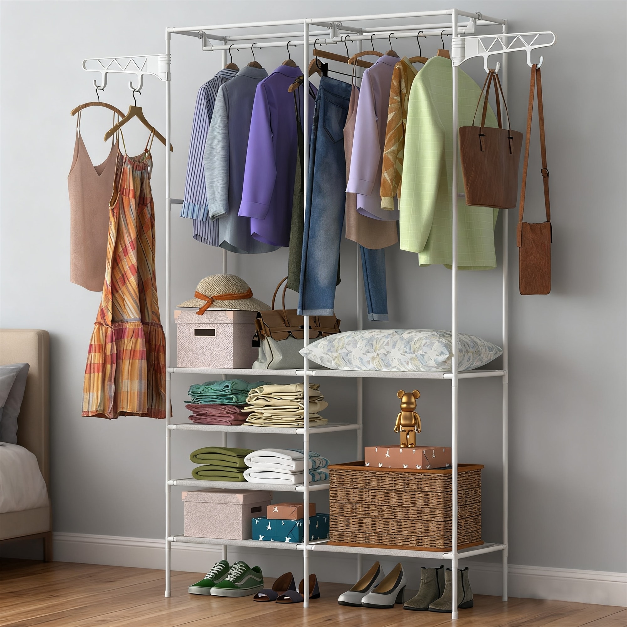 Corner Gold Metal Clothing Racks - Overstock - 40792483