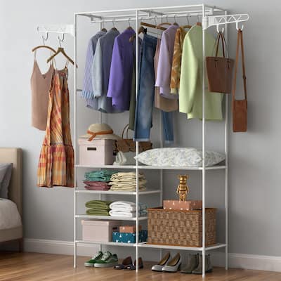 Multifunctional Freestanding Garment Rack Organizer
