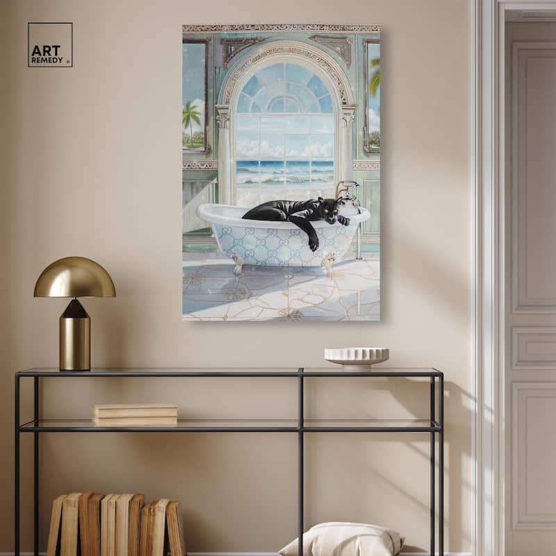 Panther Arch Bathroom Glam Canvas by Art Remedy, Gallery Wrapped