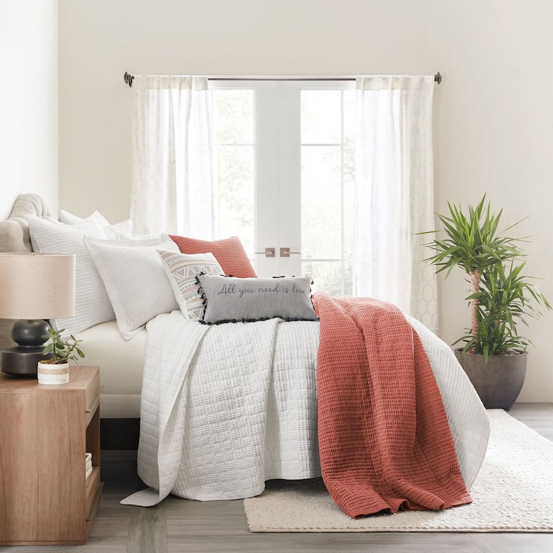 Mills Waffle Adobe Full/Queen Quilt Set - Levtex Home