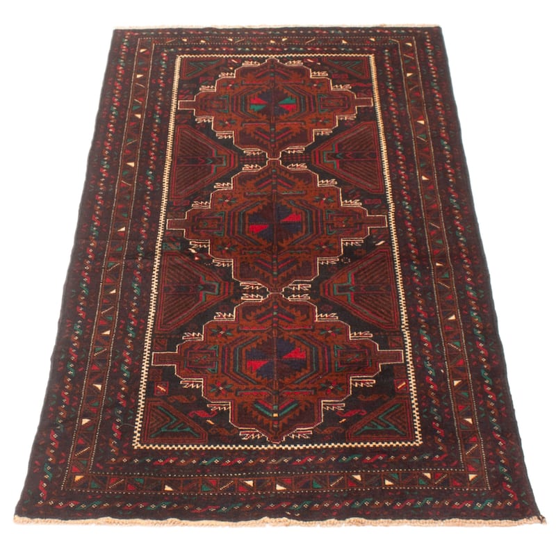 ECARPETGALLERY Hand-knotted Teimani Black Wool Rug - 3'8 x 7'1