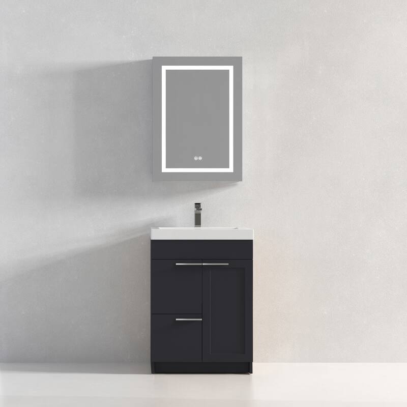 Freestanding Bathroom Vanity with Topmount Sink - Charcoal