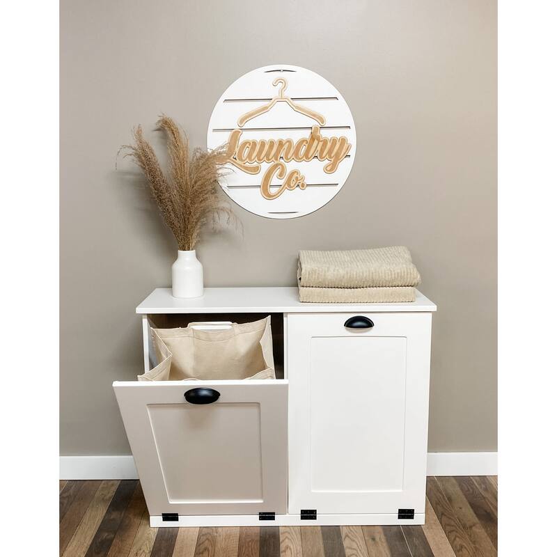 Double TiltOut Laundry Hamper N/A On Sale Bed Bath