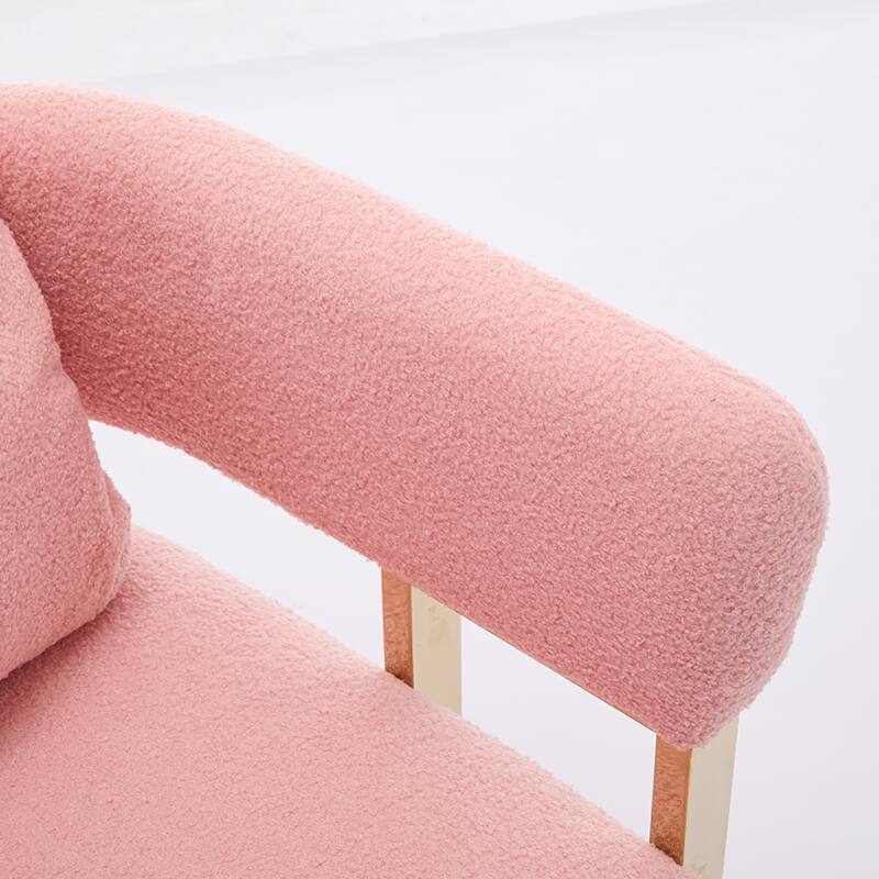 24.41" Upholstered Accent Chair with Gold Legs (Set of 2)
