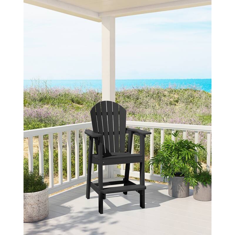 Rustic Adirondack Chairs Outdoor BarStools with Hight Back Design