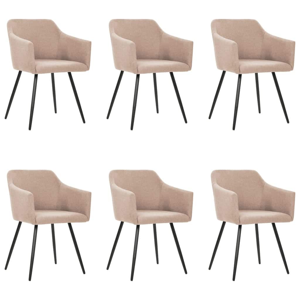 vidaXL Dining Chairs 6 pcs Taupe Fabric - 21.3" x 24.4" x 31.5"